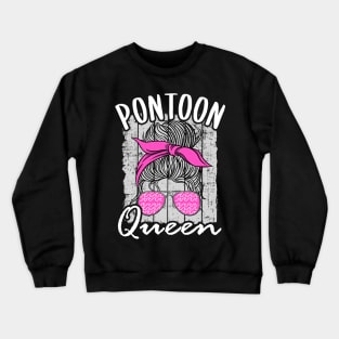 Pontoon Queen Mom Funny Lake Life Crewneck Sweatshirt